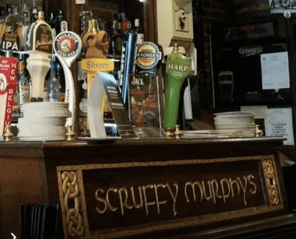 image of the bar at Scruffy Murphy's Irish Pub in Denver, Co from the blog Denver's Authentic Irish Pubs