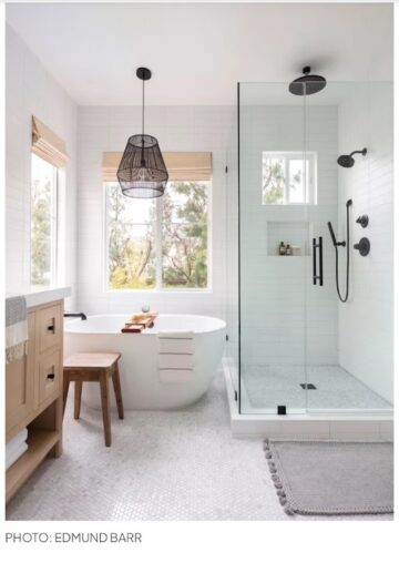image of a bathtub and walk-in shower