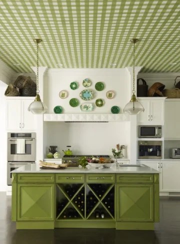 example of adding color to white kitchen